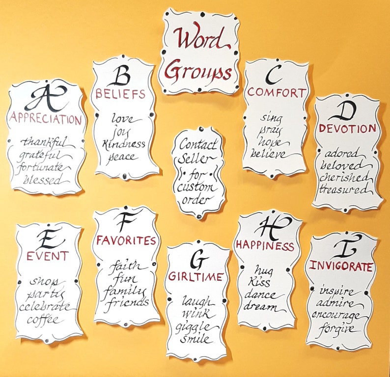 Birthday or Graduation Personalized Mother/'s Day Collage Calligraphy Card Set of 4 Handcrafted