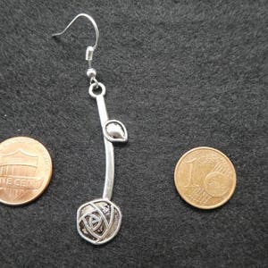 Silver hanging earrings image 3