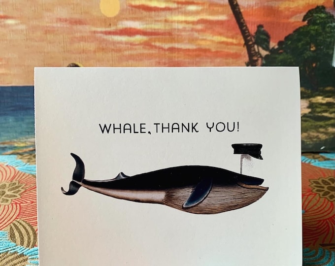 Featured listing image: Whale, Thank You -  Folded card