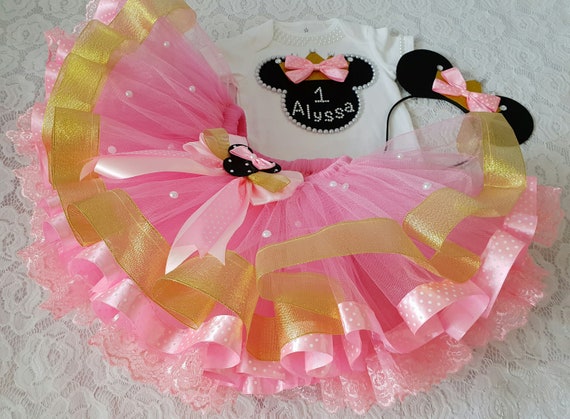 pink and gold minnie mouse tutu