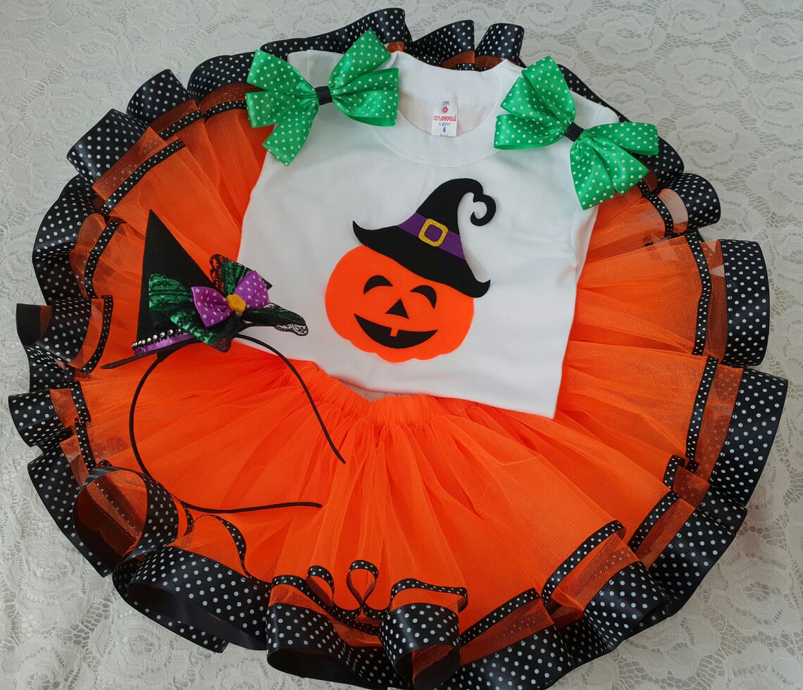 Girls Pumpkin Tutu Outfit Halloween Pumpkin Tutu Costume Baby Etsy