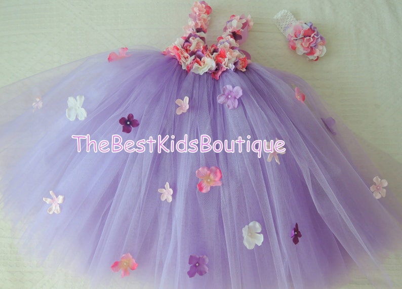 Lavender Flower Baby Tutu Dress 1st Birthday Dress Pastels Etsy