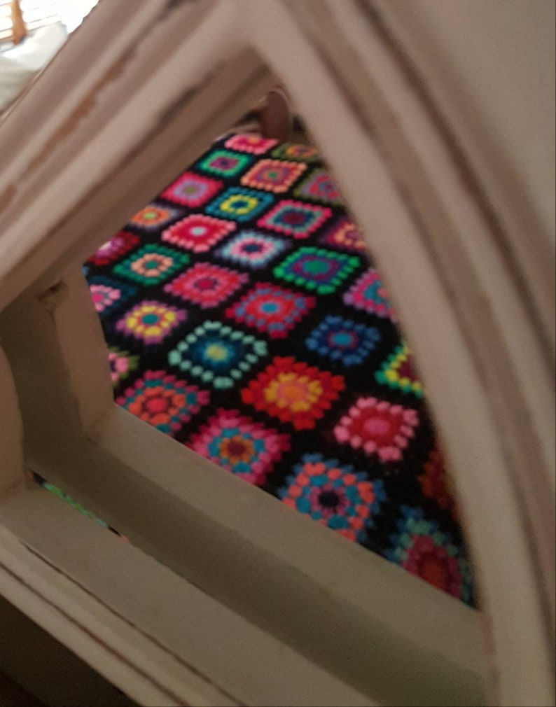 Afghan XL Crochet Granny Square Blanket Retro Shabby Chic Hipster Throw BRAND NEW Hand Made One of a kind Vintage Classic Style Colourful