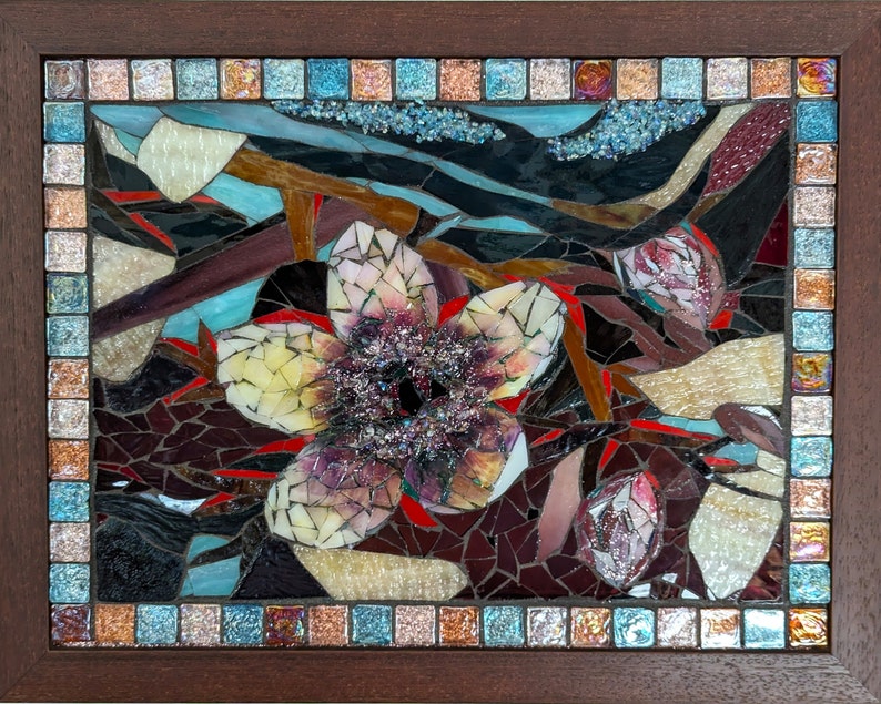 Cherry Blossom Stained Glass Mosaic Art Illumosaic Lighted Wall Hanging ...