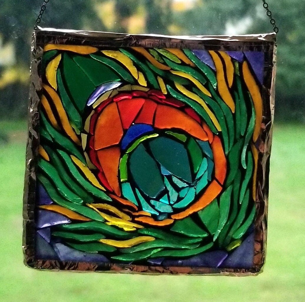 Stained Glass Mosaic Suncatcher Made to Order Etsy