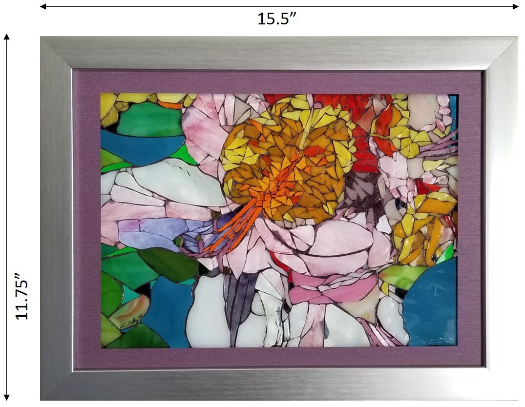 Rhododendrons Stained Glass Mosaic Art Illumosaic Lighted Wall Hanging ...