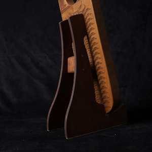 Handcrafted Wooden Lyre Stand: Universal Design, Custom Finish