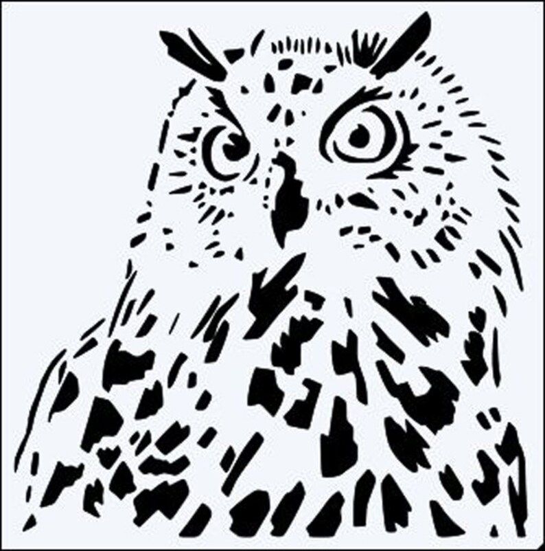 Realistic Owl 190m Mylar 6 8 12 Stencil Etsy realistic-owl-190m-mylar-6-8-12-stencil-etsy