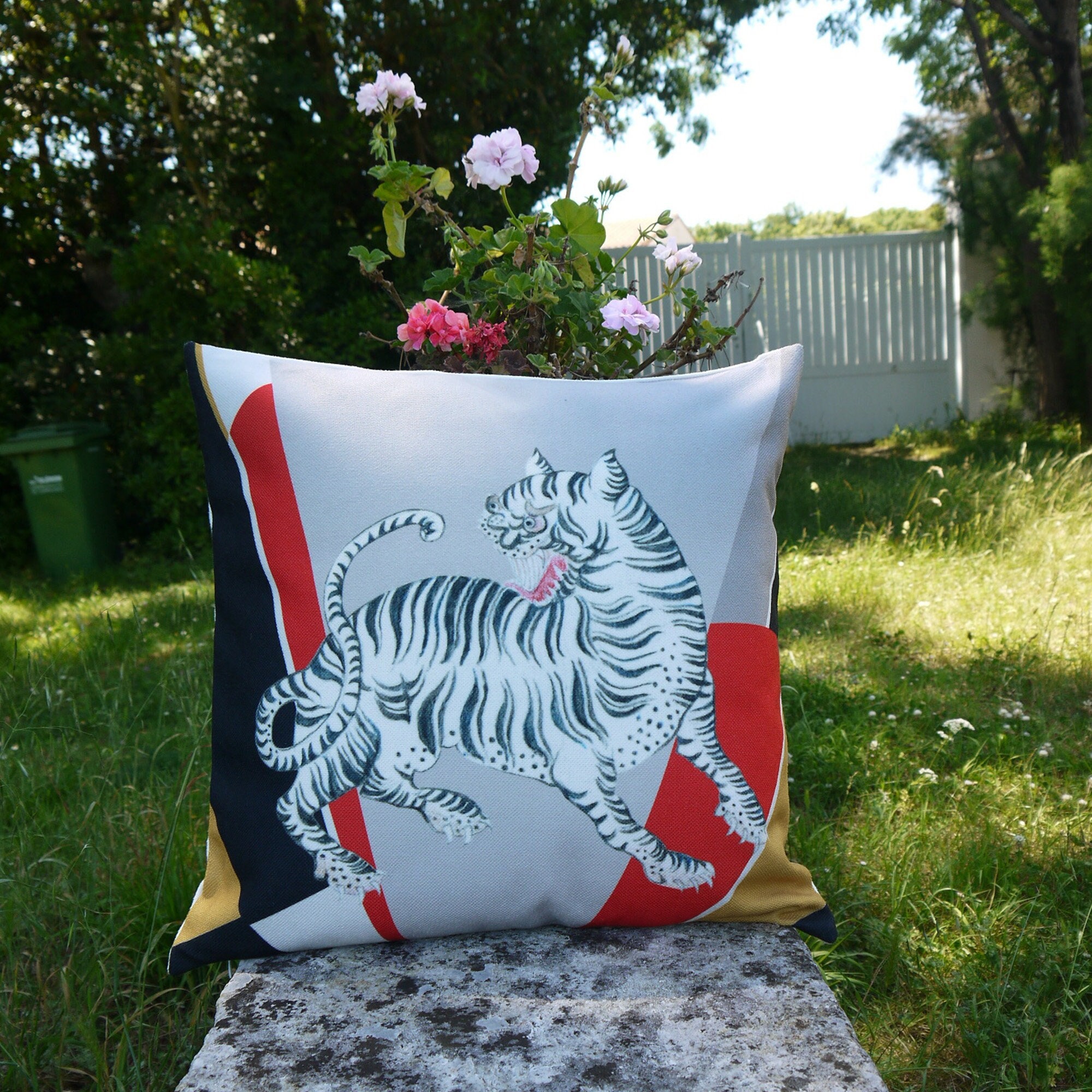 Housse de Coussin Tigre, Coussin Art Deco, Coussins Décoratifs Canapé, Coussins Pour Lit, Coton et L