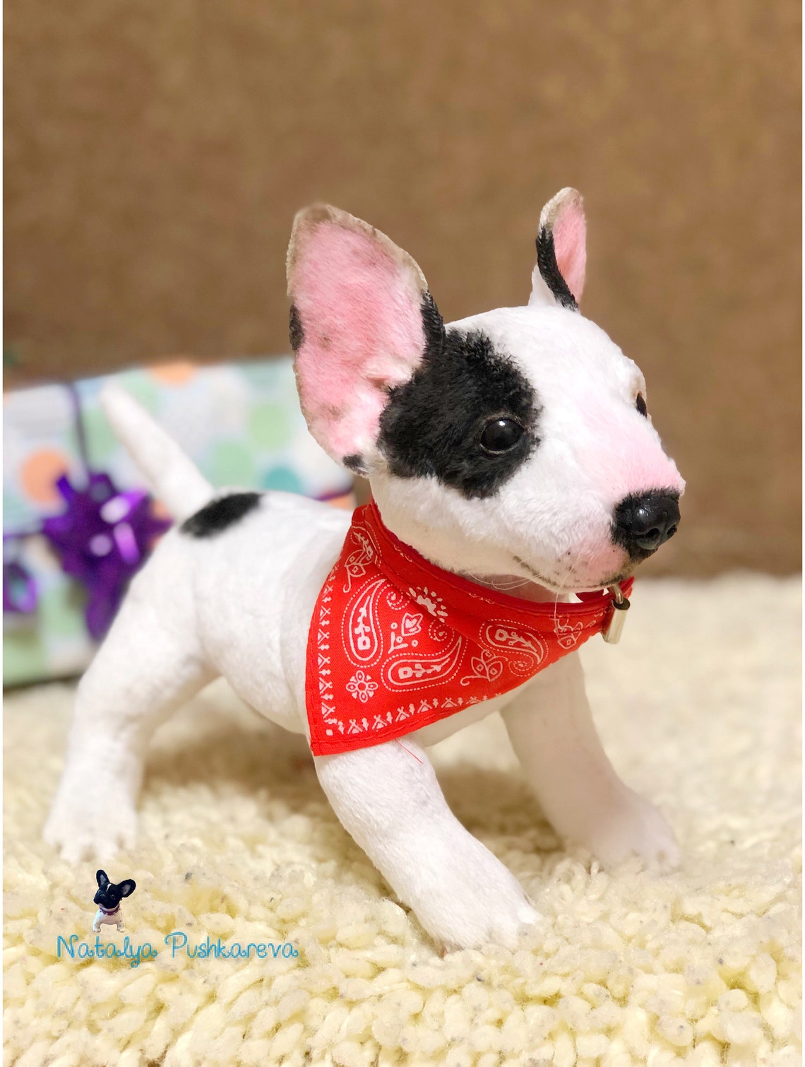 Realistic toy Plush bull terrier puppy 79 in 20cm MADE TO Etsy