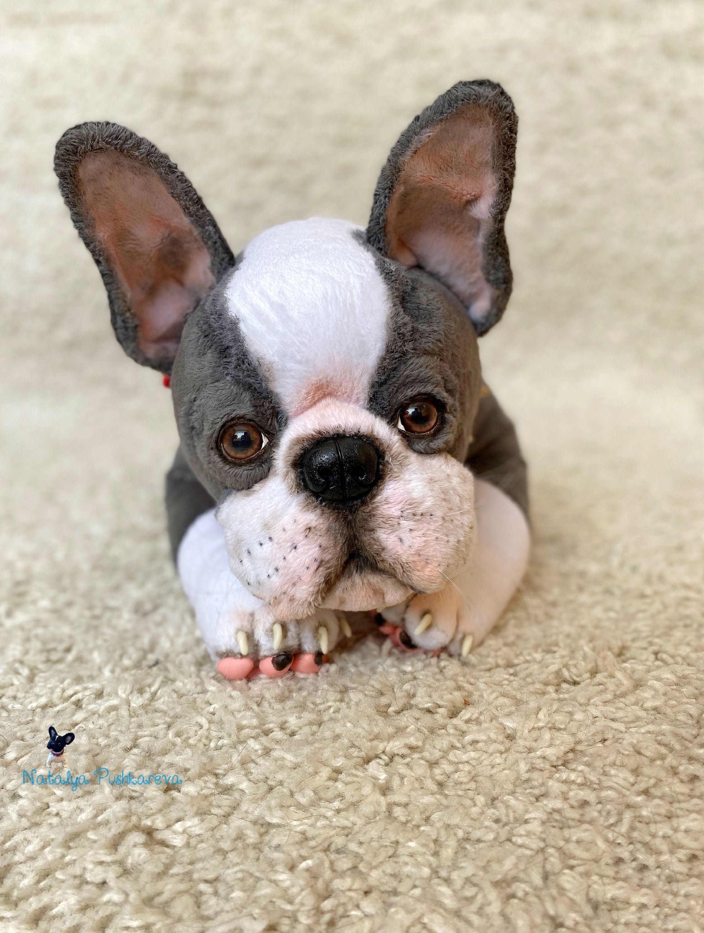 Realistic toy boston terrier puppy/dog 185 in47cm MADE TO Etsy