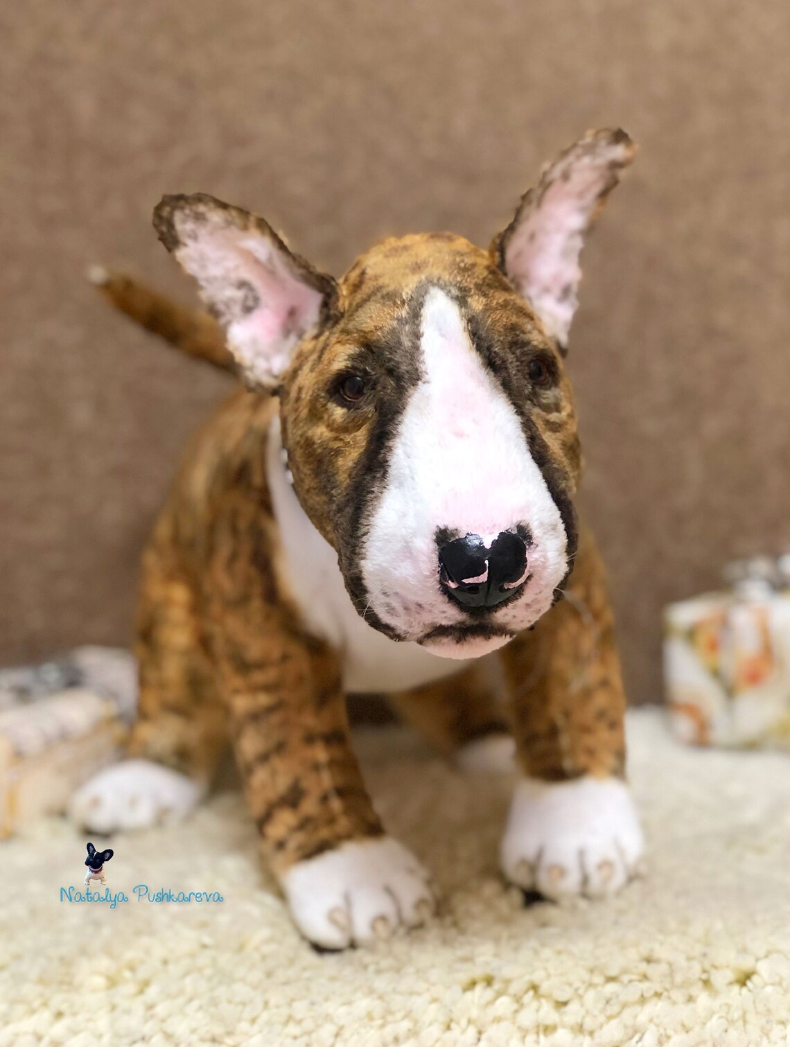 Realistic toy bull terrier Dog/ puppy 161 in41 cm MADE TO Etsy