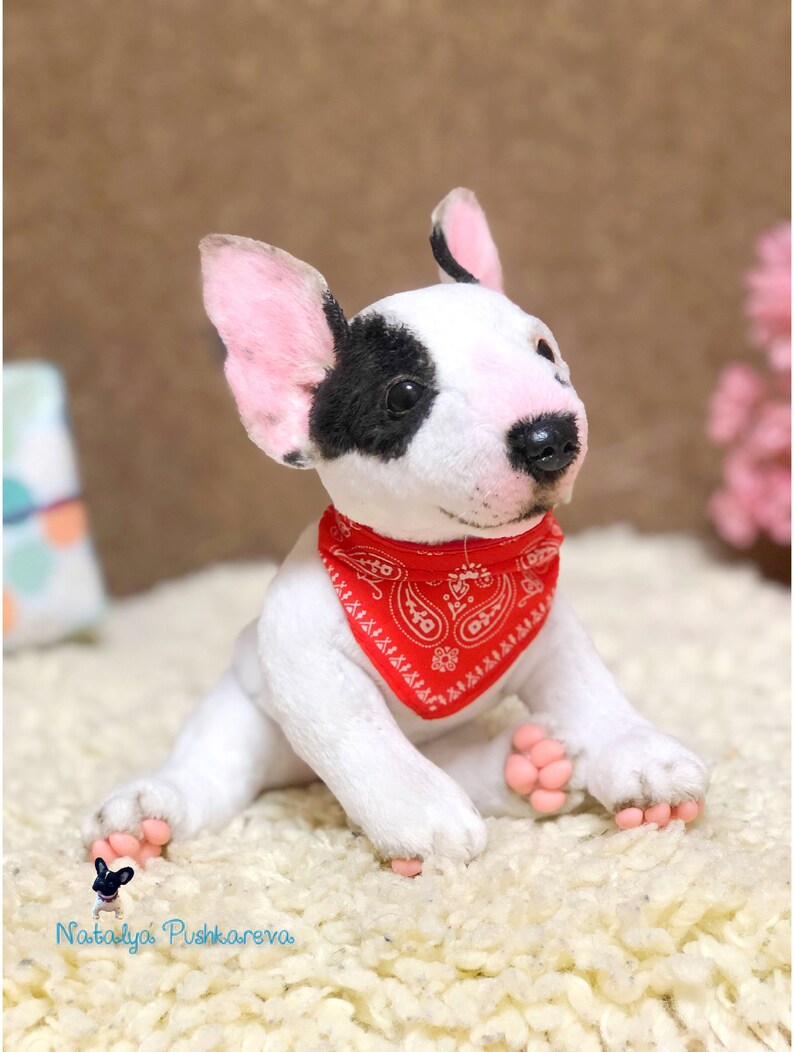 Realistic toy Plush bull terrier puppy 79 in 20cm MADE TO Etsy