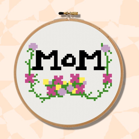 Mom Cross Stitch Pattern Mother's Day Cross Stitch | Etsy