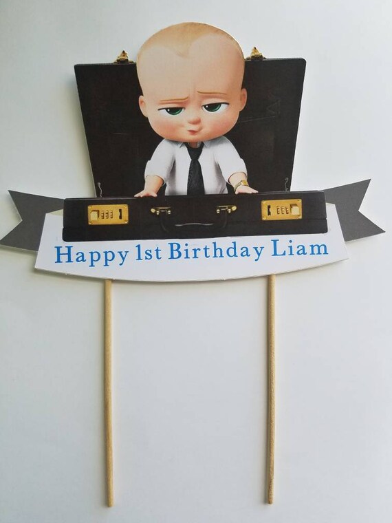 boss baby cake topper with custom name and age in any color