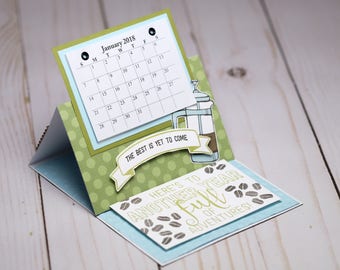 Coffee Desk Top Calendar Card