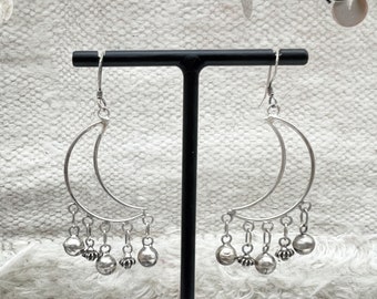 Berber Moon earrings in solid silver / Morocco jewelry / Boho ethnic bohemian jewelry