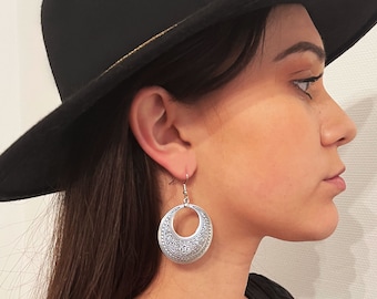 Boucles d'oreilles en argent - artisanat berbère / Bijou Maroc / Bijoux bohème ethnique boho