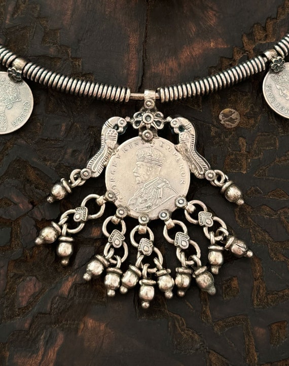 Indian bib necklace from Rajasthan Rigid and adju… - image 4