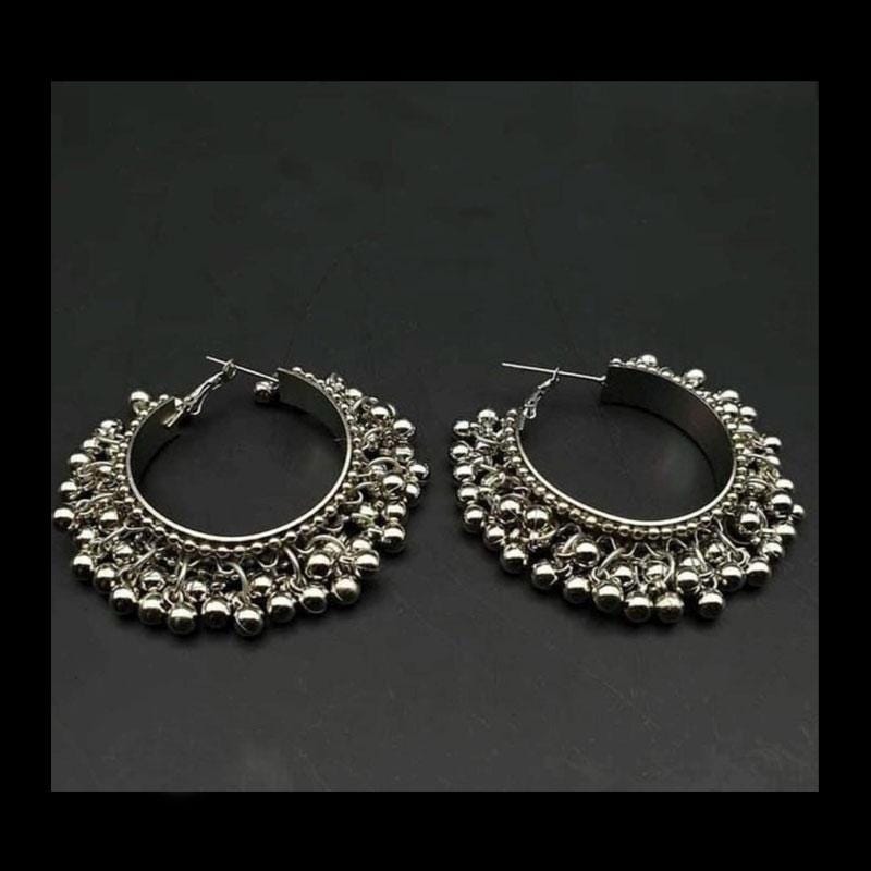 GURU SHOP Orecchini ethno, orecchini a cerchio in argento