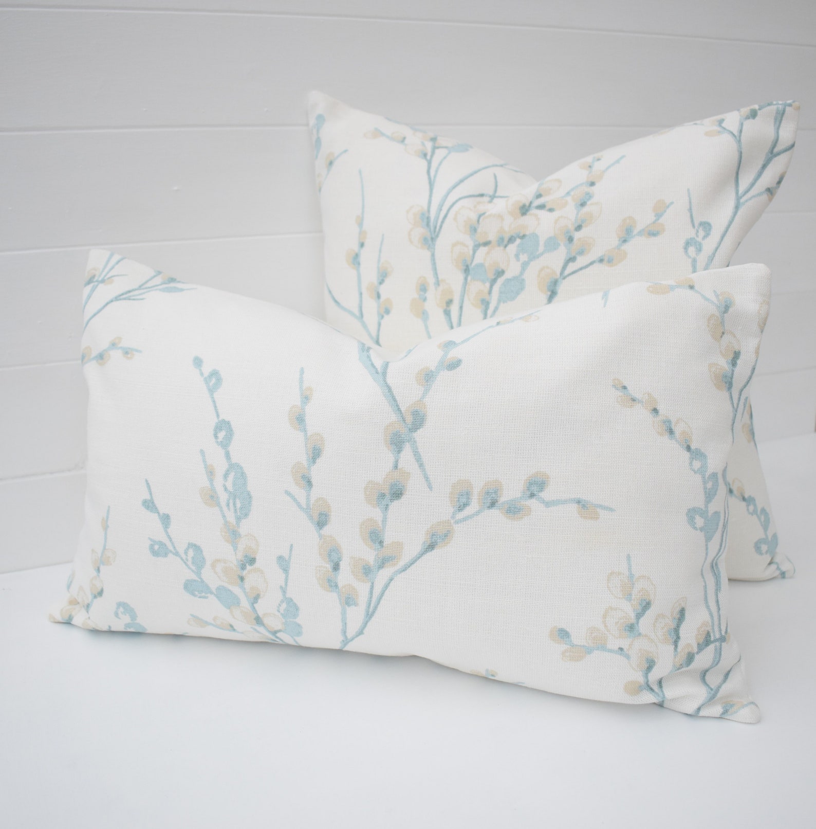 Laura Ashley Pussy Willow Duck Egg Cushion Floral Pillow with | Etsy