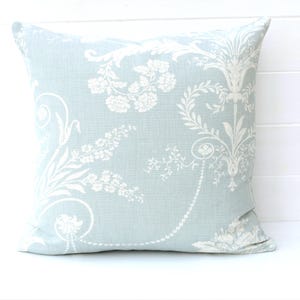 Laura Ashley Josette Duck Egg Cushion : Handmade Linen Blend with Zip Fastening 16"