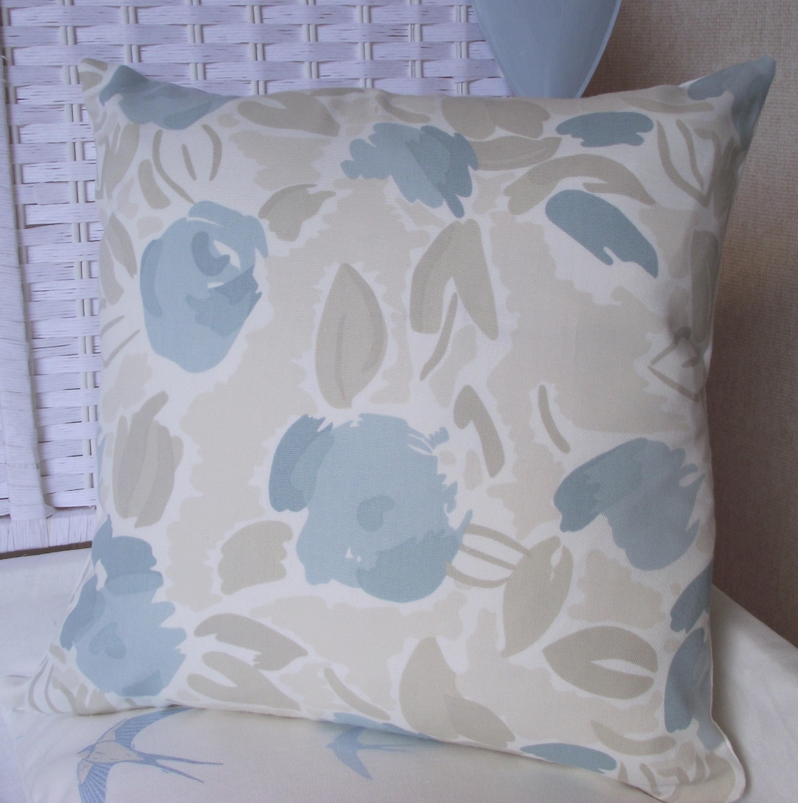 Laura Ashley Duck Egg Blue Floral Cushion Blue Decorative Etsy