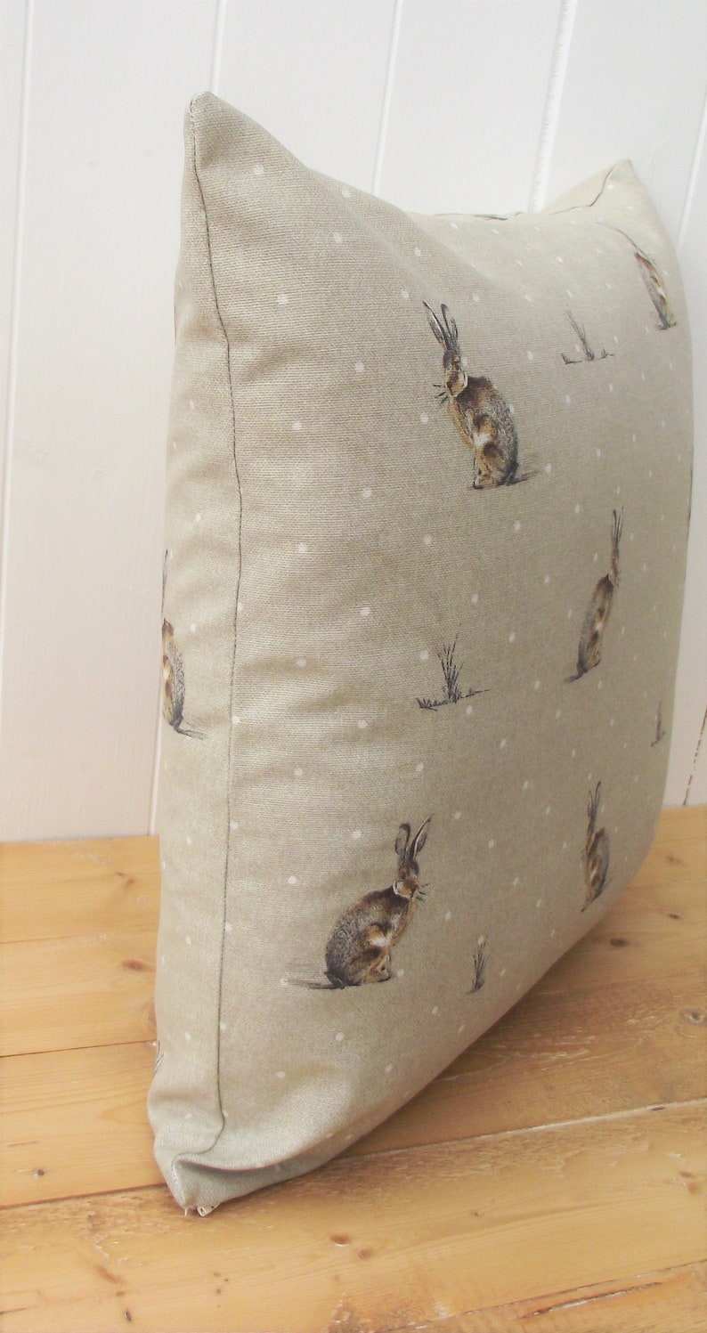 Hare Cushion Rustic Rabbit Pillow Hartley Hare Cushion Etsy UK