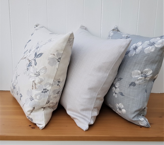 Laura Ashley Designer Cushion Cover IONA SLATE GREY FLORAL Fabric Various Sizes