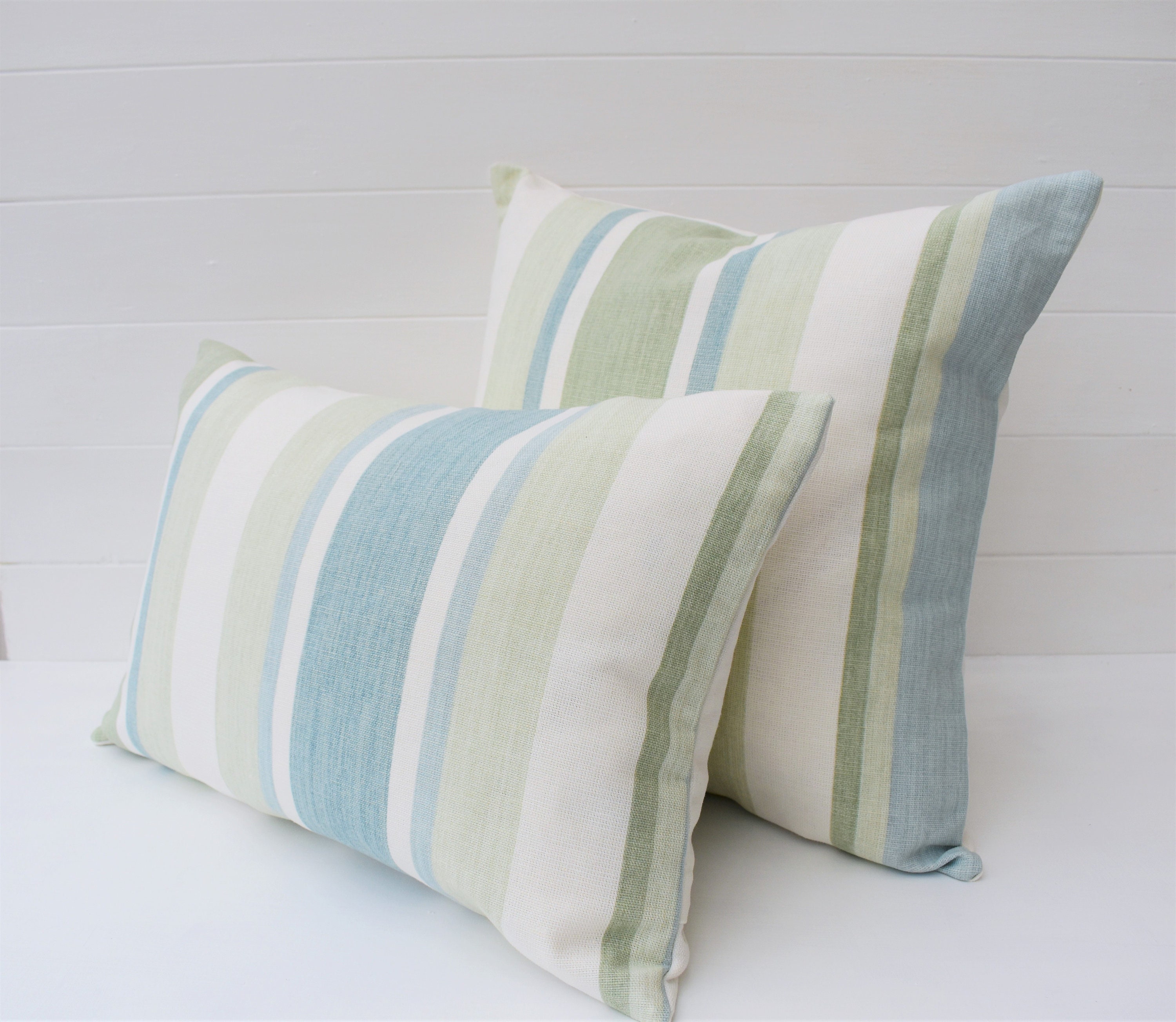 Laura Ashley Awning Stripe Duck Egg Blue / Green Cushion Etsy UK