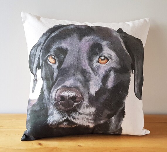 Black labrador shop pillow