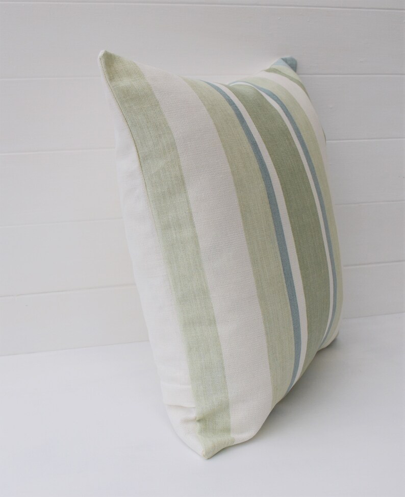 Laura Ashley Awning Stripe Duck Egg Blue / Green Cushion Etsy UK