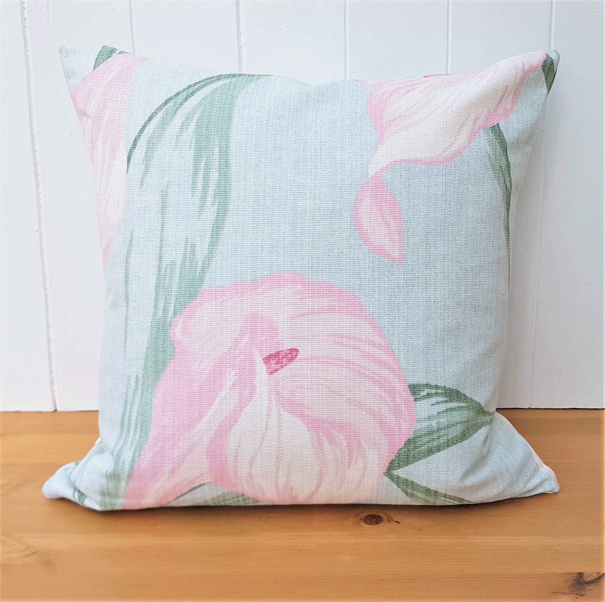 Laura Ashley Duck Egg Cushion, Pink Lily Pillow, Lilium Duck