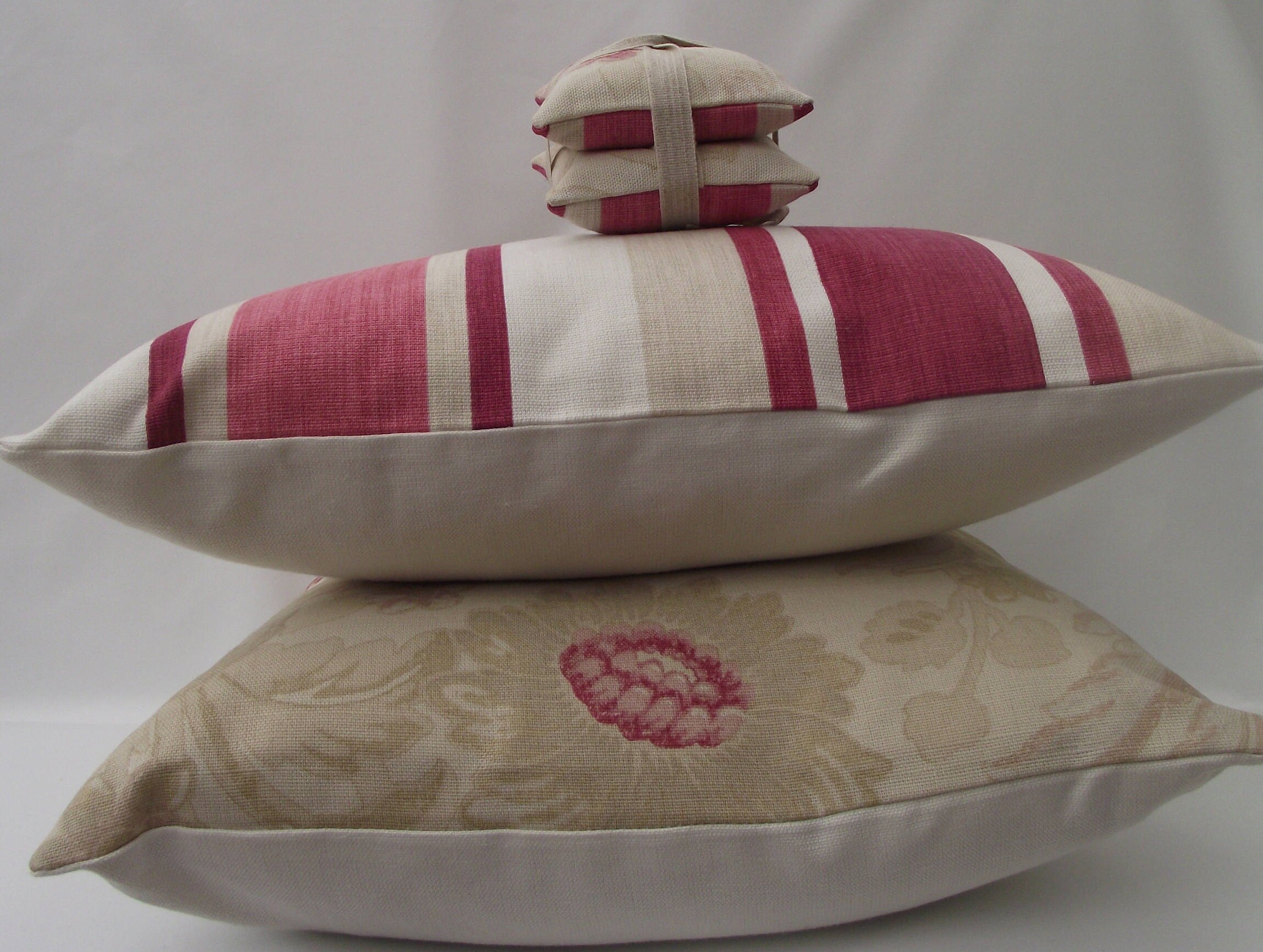 Laura Ashley Red Stripe Cushion Awning Stripe Pale Cranberry Etsy UK