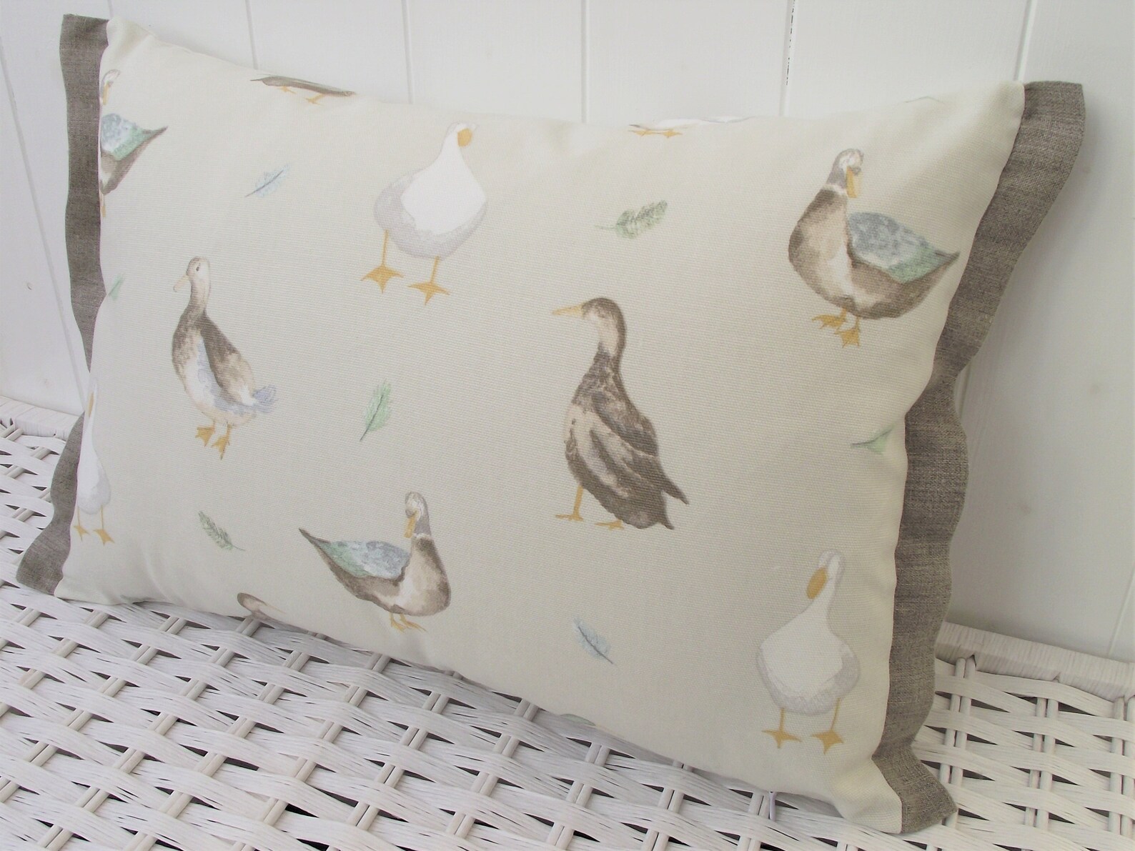Jenny Ducks Rectangle Cushion Decoratve Trim Pillow Ducks on Etsy