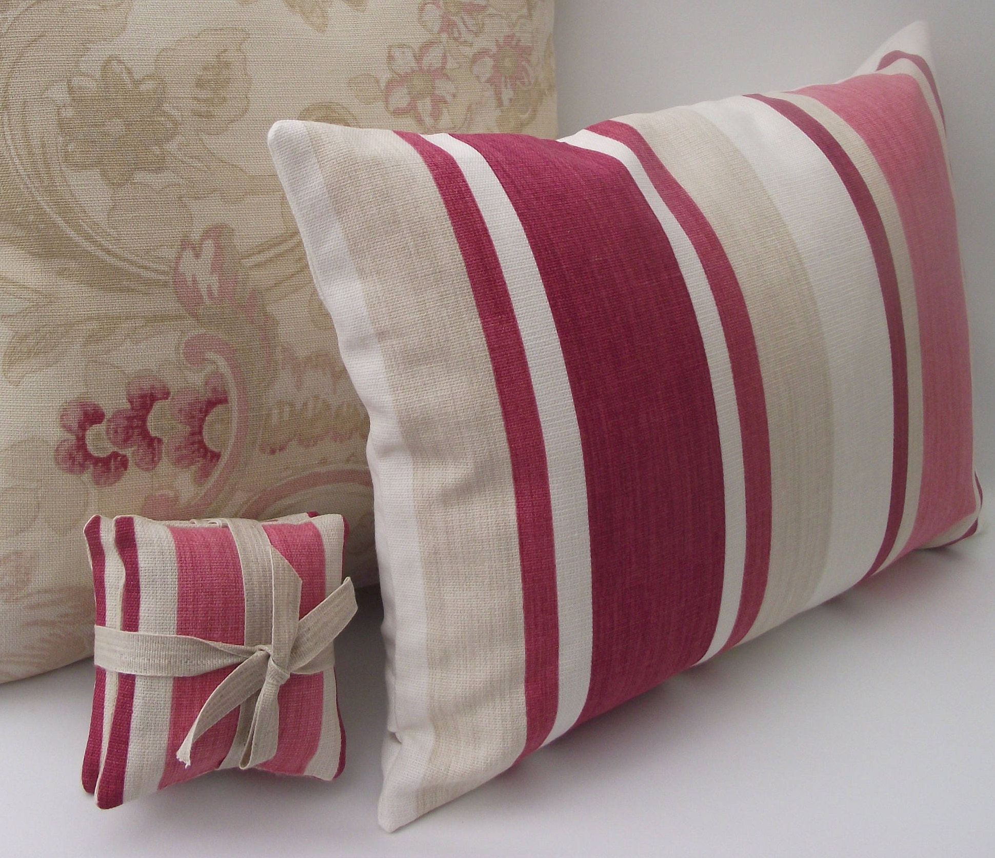 Laura Ashley Red Stripe Cushion Awning Stripe Pale Cranberry Etsy UK