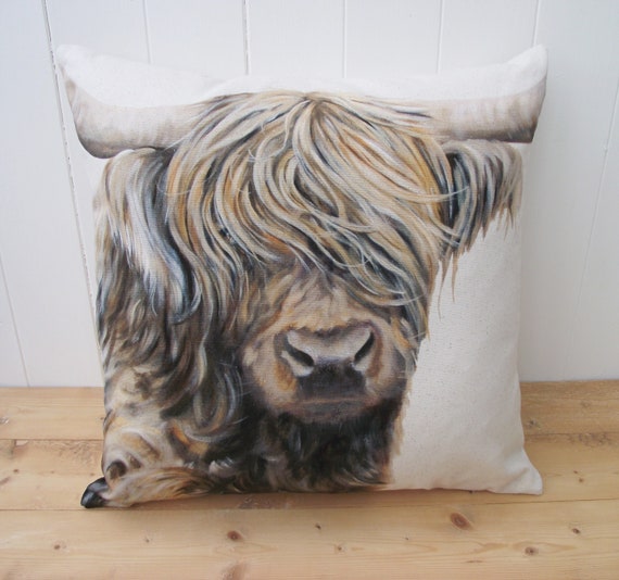 highland cow pillow pet
