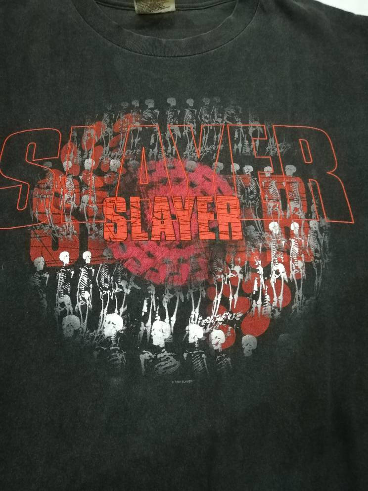 Vintage Slayer 90s Skeleton  Circle Tour 1998 Kleding Herenkleding Overhemden & T-shirts T-shirts 
