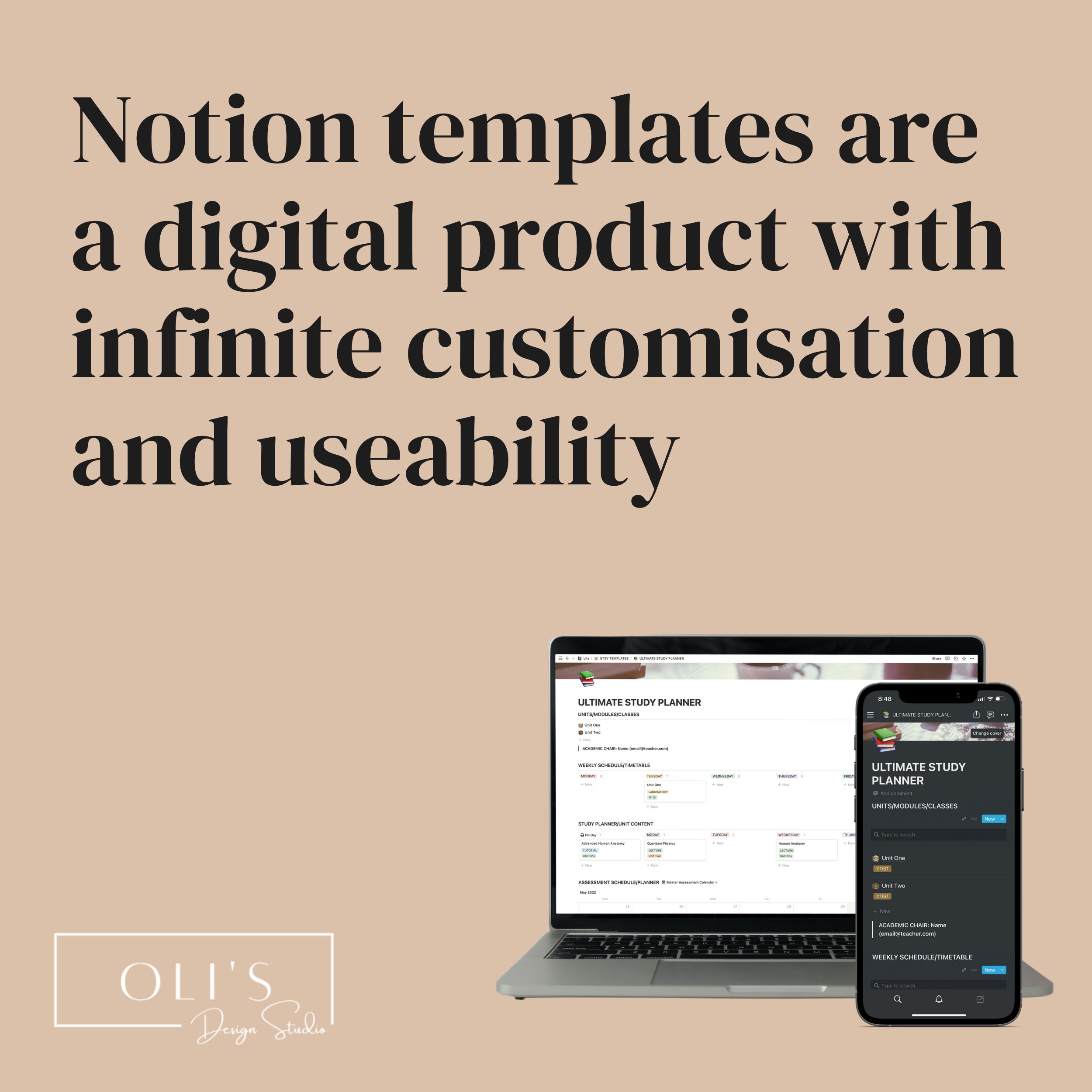 ULTIMATE STUDY PLANNER Notion Template Class Schedule Study - Etsy ...