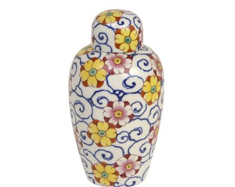 Early 20thC. HUEBACH Hand-Painted Covered Jar - 7&quot; - 1937-1948 - Germany