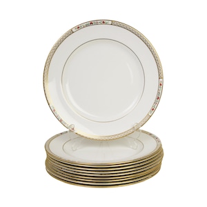 Spode Golden Trellis Dinner Plates - Set of 10