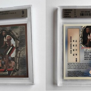 1996-97 Topps Finest #31 Jermain O'Neal Portland Blazers ROOKIE Card BGS MINT 9 Very Nice!!! Zeer zelden!!! Gratis verzending!!!