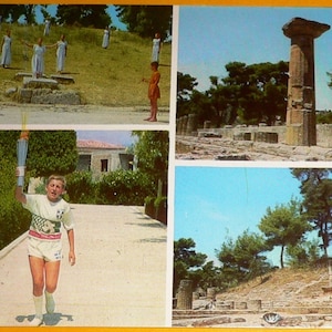 1968 Giochi Olimpici Messico Originale La Fiamma Olimpica Olympia Grecia POST CARD Spedizione Libera!!!!!!!