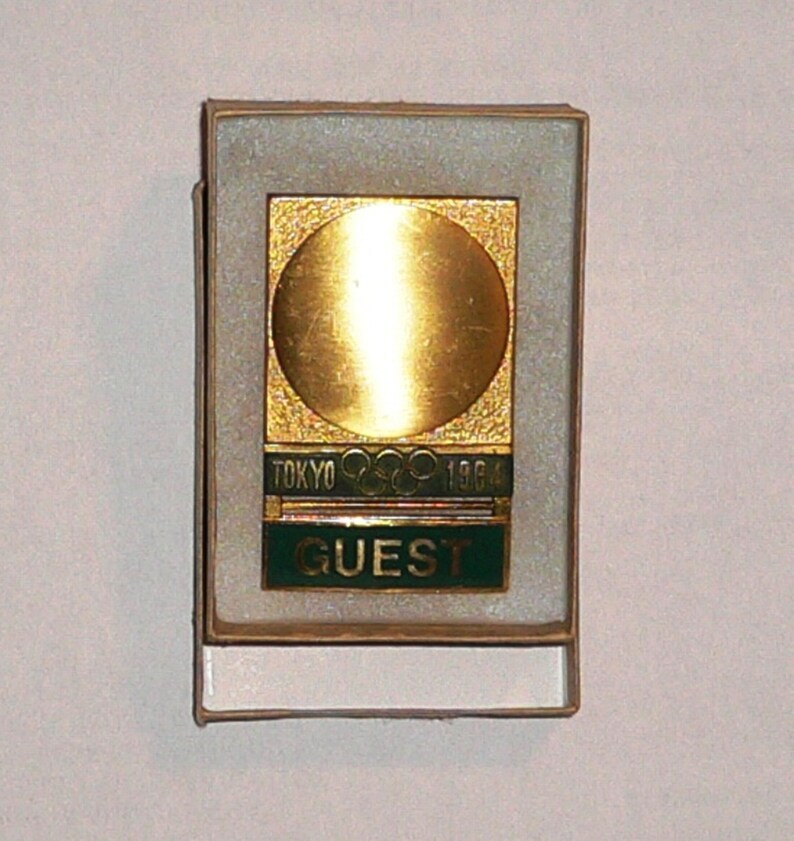 1964 Olympic Games Tokyo Original Official Guest Badge NO RIBBON Very Rare!!! Free Shipping!!! Very Nice!!!