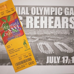 1996 Olympische Spiele Atlanta Eröffnungszeremonie PROBE TICKET / STUB 17 Juli Sehr schön!!!   Sehr Selten!!!   Kostenloser Versand!!!