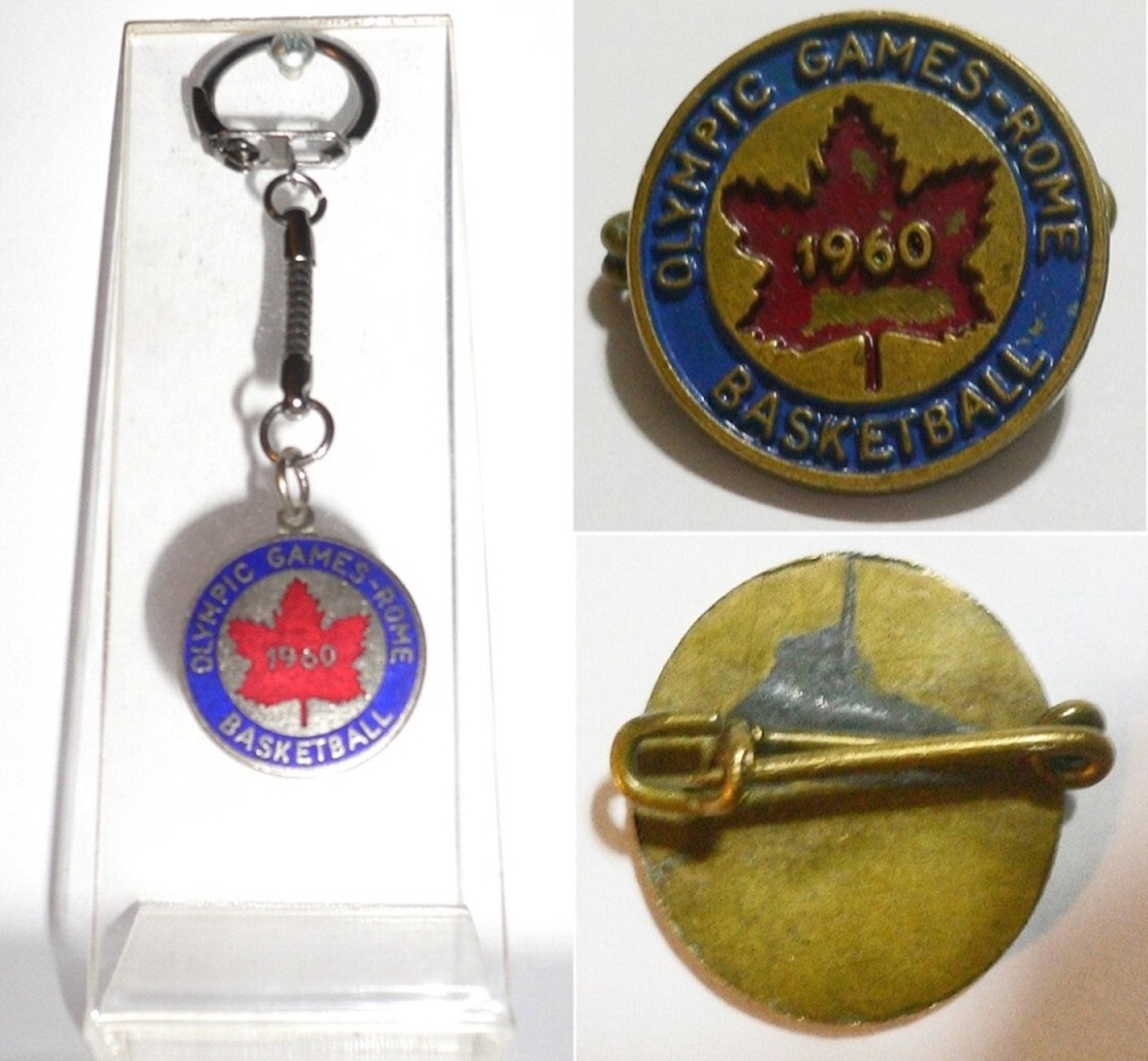 ウェイン グレツキ&カナダホッケーチームピンバッジ 1960 Olympic Games Rome Pre-olympic Basketball Tournament Canada