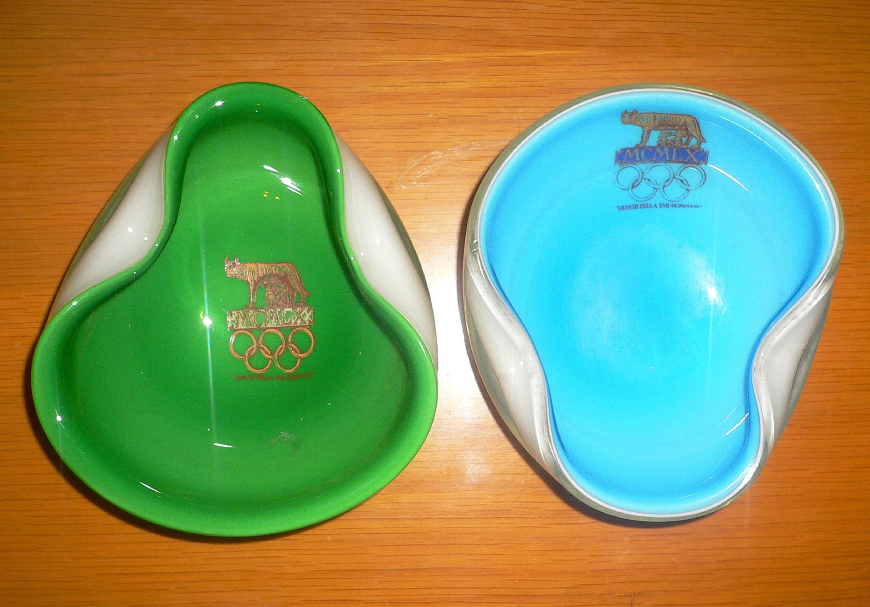 1960 Olympic Games Rome 2 X Original Antique MURANO BOWL Ashtray