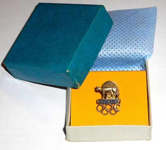 1960 Olympic Games Rome Official Olympic Logo Buttonhole Pin Badge