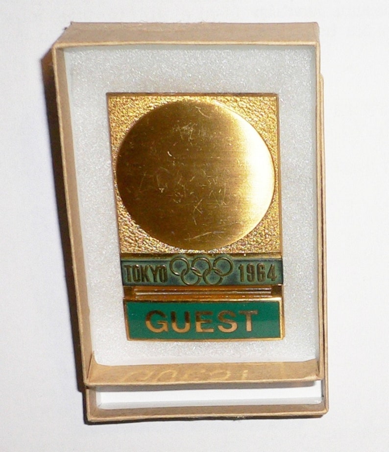 1964 Olympic Games Tokyo Original Official Guest Badge NO RIBBON Very Rare!!! Free Shipping!!! Very Nice!!!