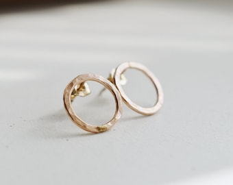 14k Gold Filled Circle Stud Earrings, Gift For Her, Gold Hoop Studs, Circle Earrings, Gold Minimal Stud Earrings, Dainty Gold Earrings